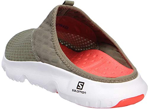 Salomon Reelax Slide 5.0 Hombre Zapatos de recuperación, Verde (Deep Lichen Green/White/Cherry Tomato), 40 EU