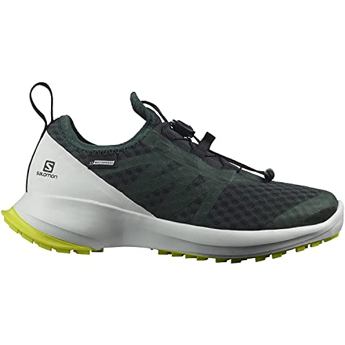 Salomon Sense Flow Climasalomon Waterproof (impermeable) unisex-niños Zapatos de trail running, Verde (Green Gables/White/Evening Primrose), 33 EU