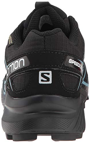 Salomon Speedcross 4 Gore-Tex (impermeable) Mujer Zapatos de trail running, Negro (Black/Black/Metallic Bubble Blue), 37 ⅓ EU