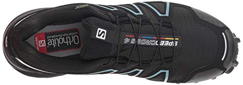 Salomon Speedcross 4 Gore-Tex (impermeable) Mujer Zapatos de trail running, Negro (Black/Black/Metallic Bubble Blue), 37 ⅓ EU