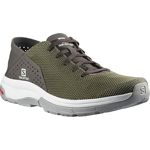 Salomon Tech Lite Hombre Zapatos de trekking, Verde (Deep Lichen Green/Peat/Alloy), 41 ⅓ EU