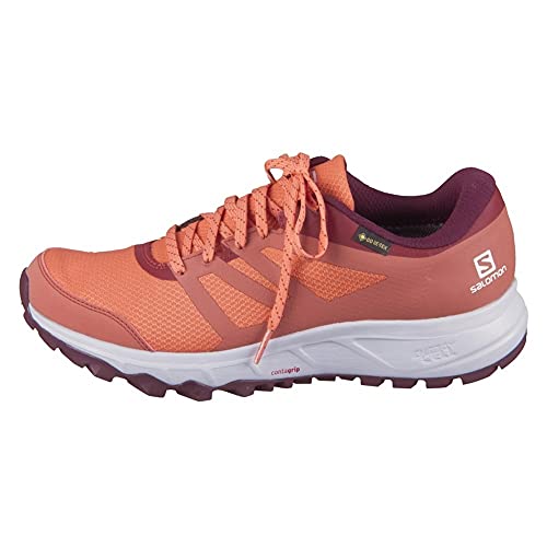 Salomon Trailster 2 Gore-Tex (impermeable) Mujer Zapatos de trail running, Rojo (Persimon/Pearl Blue/Wine Tasting), 36 EU