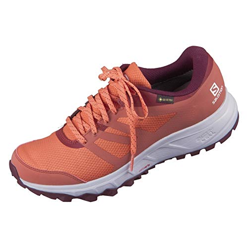 Salomon Trailster 2 Gore-Tex (impermeable) Mujer Zapatos de trail running, Rojo (Persimon/Pearl Blue/Wine Tasting), 45 ⅓ EU