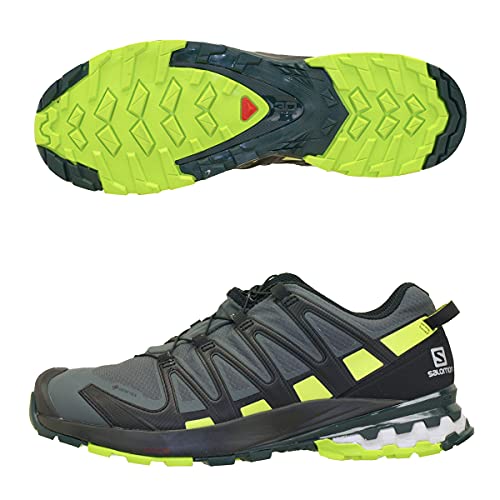 Salomon XA Pro 3D V8 Gore-Tex (impermeable) Hombre Zapatos de trail running, Gris (Urban Chic/Black/Lime Punch), 40 ⅔ EU