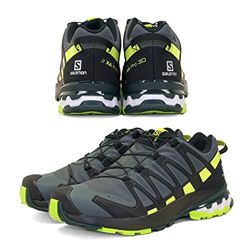 Salomon XA Pro 3D V8 Gore-Tex (impermeable) Hombre Zapatos de trail running, Gris (Urban Chic/Black/Lime Punch), 40 ⅔ EU