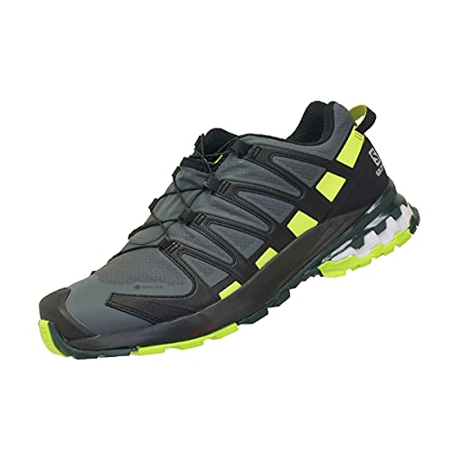 Salomon XA Pro 3D V8 Gore-Tex (impermeable) Hombre Zapatos de trail running, Gris (Urban Chic/Black/Lime Punch), 40 ⅔ EU