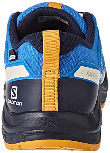 Salomon XA Pro V8 Climasalomon Waterproof (impermeable) unisex-niños Zapatos de trail running, Azul (Palace Blue/Navy Blazer/Butterscotch), 38 EU