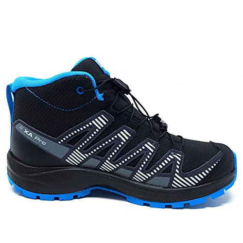 Salomon XA Pro V8 Mid Climasalomon Waterproof (impermeable) unisex-niños Zapatos de trail running, Negro (Black/Monument/Hawaiian Ocean), 29 EU