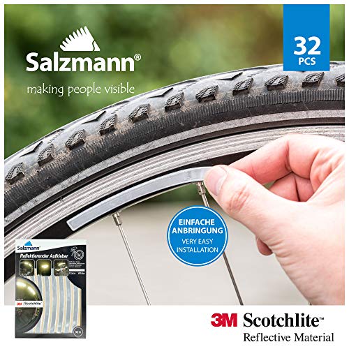 Salzmann 3M Scotchlite Pegatinas reflectantes para bordes de bicicleta, 32 unidades