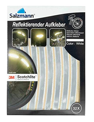 Salzmann 3M Scotchlite Pegatinas reflectantes para bordes de bicicleta, 32 unidades