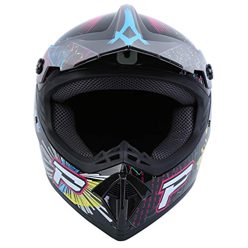 Samger Dot Adulto Hombre Mujer Offroad Casco Motocross Casco Dirt Bike ATV Motocicleta Casco Guantes Gafas (Negro, M)