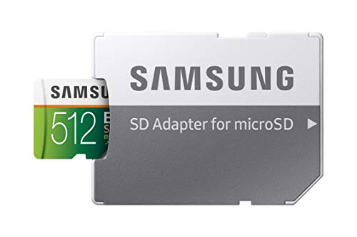 Samsung EVO Select 512 GB microSD 100 MB/s, velocidad Full HD & 4K UHD tarjeta de memoria incluye adaptador SD para smartphone, tableta, cámara de acción, dron y portátil