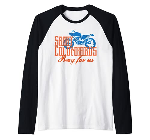 San Columbano Patrón de los Motociclistas Camiseta Manga Raglan