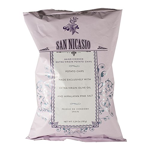 San Nicasio Patatas Fritas [Pack 3 x 150 g] en Aceite de Oliva Virgen Extra con Sal Rosa del Himalaya