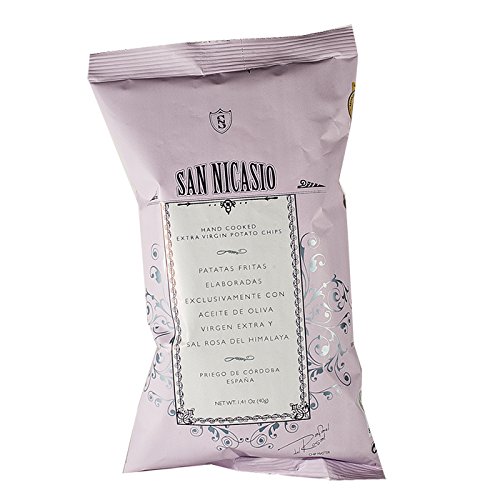 San Nicasio Patatas Fritas [Pack 5 x 40 g] en Aceite de Oliva Virgen Extra con Sal Rosa del Himalaya