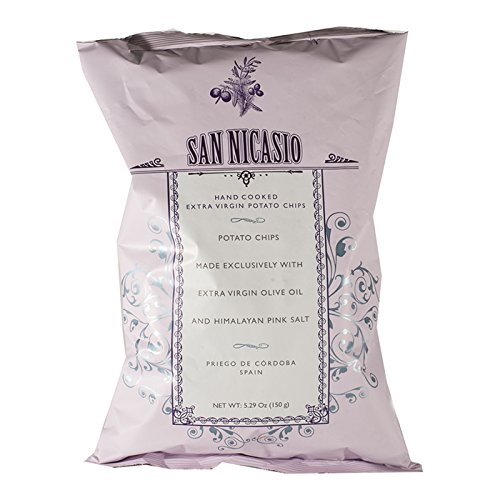 San Nicasio Patatas Fritas [Pack 7 x 150 g] en Aceite de Oliva Virgen Extra con Sal Rosa del Himalaya