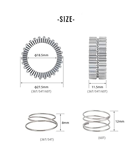 Sankuai 1set MTB Road Bike Hub Gear 54T Ratchet Bicycle Hub Service Kit Star Ratchet 54 Dientes for DT 18T Swiss 36T Ratchet 60T Pieza de Bicicleta (tamaño : 54T FOR DT)