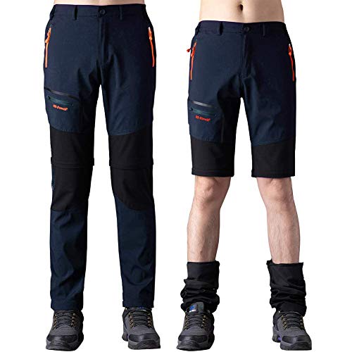 SANMIO Pantalones Aire Libre de Hombre Convertible Pantalones Cortos Trekking Senderismo Secado Rápido Pantalón Funcionales Escalada Correr Montar Caminar Pantalones