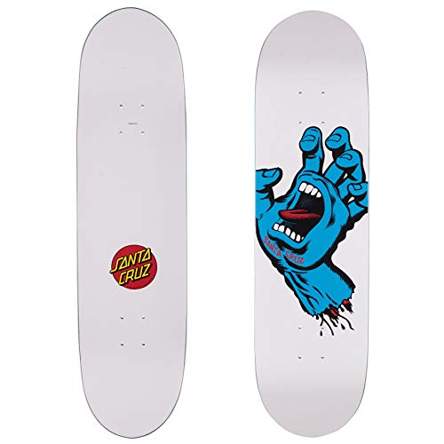 Santa Cruz Skateboard Deck Screaming Hand Taper Tip - 8.25 Inch Blanco (Default, Blanco)