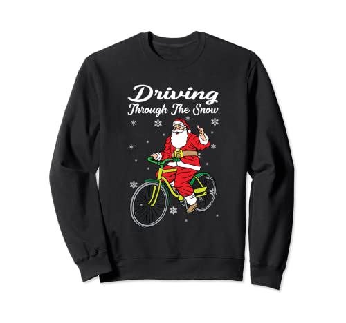 Santa En Bicicleta Santa Claus Montar Bicicleta Santa Rider Sudadera