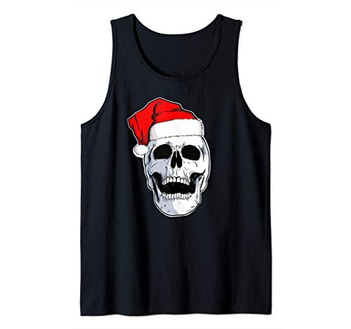 Santa Skull Sleigher Hail Santa Heavy Metal Christmas Camiseta sin Mangas