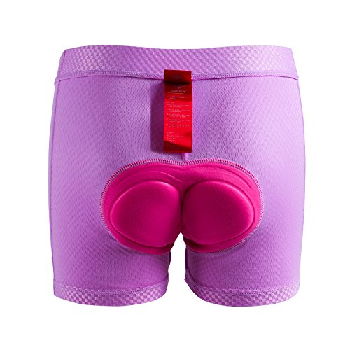 Santic Calzoncillos de Ciclismo para Mujeres,Pantalones Cortos de Bicicletas,Pantalón Interior de Ciclismo para Mujeres Violeta M