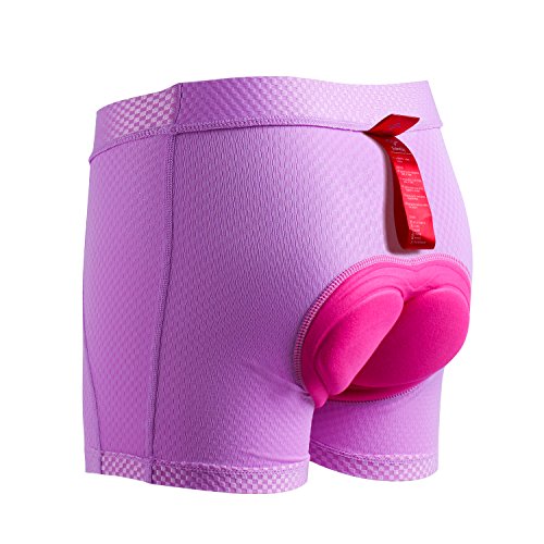 Santic Calzoncillos de Ciclismo para Mujeres,Pantalones Cortos de Bicicletas,Pantalón Interior de Ciclismo para Mujeres Violeta M