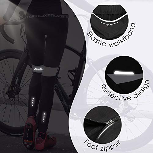 Santic Ciclismo Pantalones Mujer Largos Invierno Bicicleta Badana Rellenó Pantalones de Las Medias Culote Térmico Cálido MTB