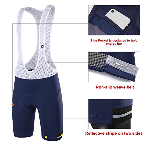 Santic Culote Bicicleta Hombre Culotte Ciclismo Hombre Culote Pantalones Cortos Ciclismo Hombre con Bolsillos Azul Marino M