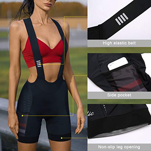 Santic Culote Bicicleta Mujer Acolchado Culotte Ciclismo Mujer Gel Pantalones Cortos Ciclismo EU M