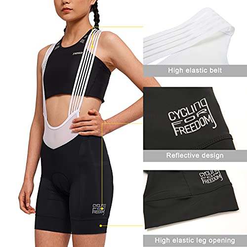 Santic Culote Bicicleta Mujer Acolchado Culotte Ciclismo Mujer Gel Pantalones Cortos Ciclismo Negro EU S