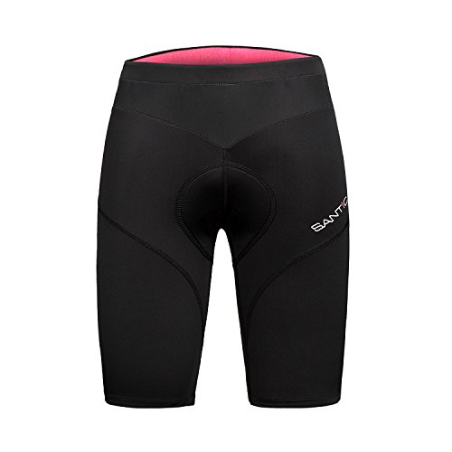 Santic Culote Ciclismo Mujer Corto Culote Bicicleta para Mujer Pantalon Corto Ciclismo con Badana para Mujeres Negro EU S