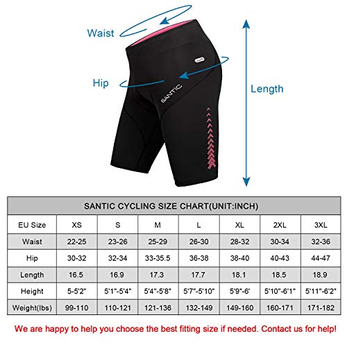 Santic Culote Ciclismo Mujer Corto Culote Bicicleta para Mujer Pantalon Corto Ciclismo con Badana para Mujeres Negro EU S