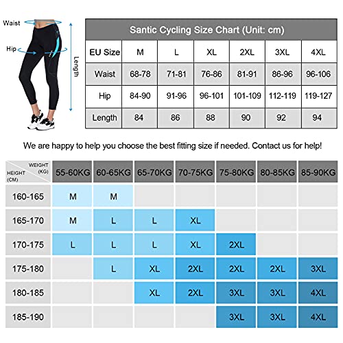 Santic Culote Ciclismo Mujer Culote Bicicleta Pantalones Largos de Ciclismo/Bicicleta/MTB con Badana para Mujeres Azul EU M