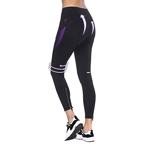 Santic Culote Ciclismo Mujer Culote Bicicleta Pantalones Largos de Ciclismo/Bicicleta/MTB con Badana para Mujeres Violeta EU M