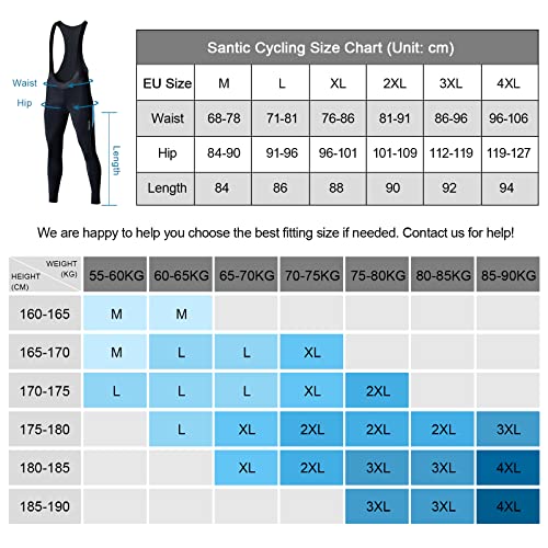 Santic Culote Ciclismo Mujer Largo Culote Bicicleta Montaña/MTB con Badana con Tirante con Bolsillo Azul EU XL