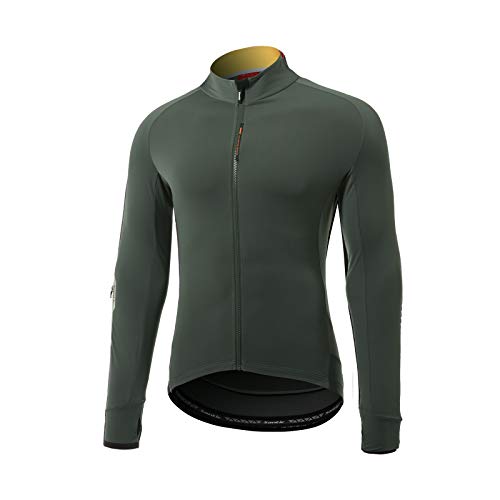 Santic Maillot Ciclismo Hombre Largas Invierno Térmico Maillot Bicicleta Verde EU XL