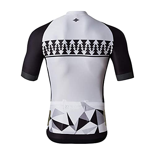 Santic Maillot Ciclismo Hombre Maillot Bicicleta con Mangas Cortas Camiseta Ciclismo Verano Blanco EU L