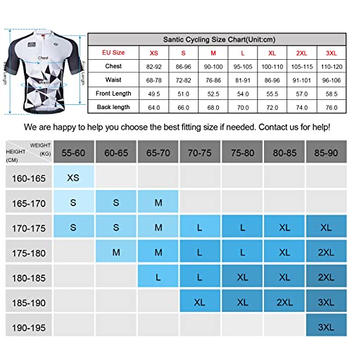 Santic Maillot Ciclismo Hombre Maillot Bicicleta con Mangas Cortas Camiseta Ciclismo Verano Blanco EU L