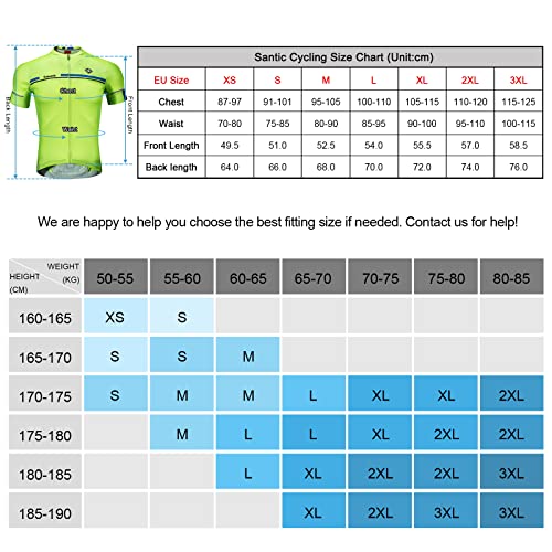 Santic Maillot Ciclismo Hombre Verano Maillot Bicicleta Montaña Bike MTB Camiseta con Mangas Cortas Verde EU L