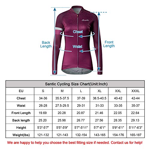 Santic Maillot Ciclista Mujer Top Ciclismo Bicicleta Bici Transpirable Secado Rápido Reflectante Jersey Ciclista Andrea Violet EU S