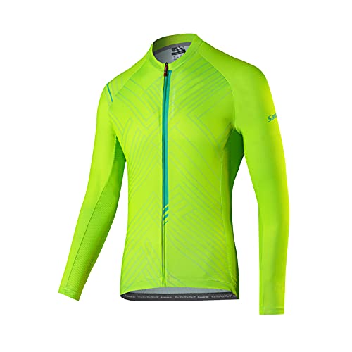 Santic Maillots Ciclismo Hombre Camisetas Ciclismo Manga Larga Verde EU S