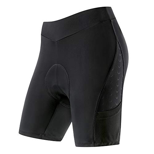 Santic Mujer Ciclismo Corto Pantalones Badana Acolchados MTB Transpirables De Secado Rápido Negro