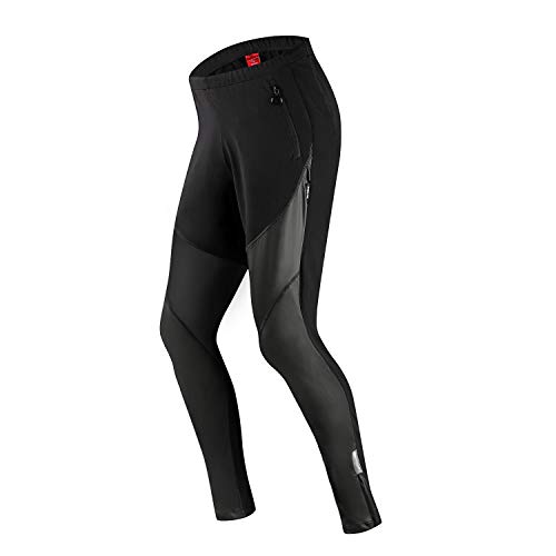 Santic Pantalon Bicicleta Hombre Largo Pantalones Ciclismo MTB Montaña Invierno Térmicos Negro EU XL