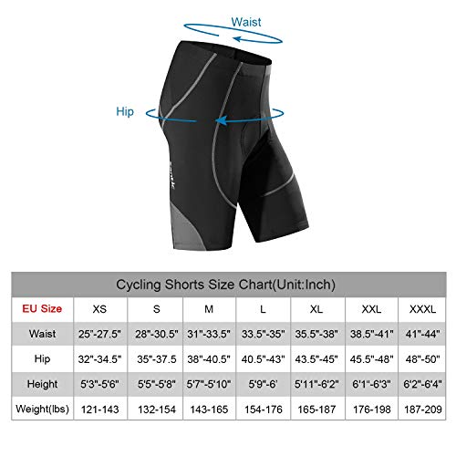 Santic Pantalon Ciclismo Hombre Corto Pantalones Bicicleta Hombre Montaña/MTB Acolchado con Badana/Almohadilla Gris EU XXXL