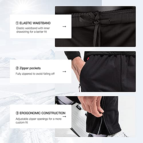 Santic Pantalon Ciclismo Hombre Largos Invierno Térmicos Forros MTB Bicicleta Negro