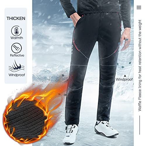 Santic Pantalon Ciclismo Hombre Largos Invierno Térmicos Forros MTB Bicicleta Negro