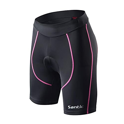 Santic Pantalon Ciclismo Mujer Corto Pantalones Bicicleta Mujer Montaña/MTB para Verano con la Badana/Almohadilla Rosa EU M