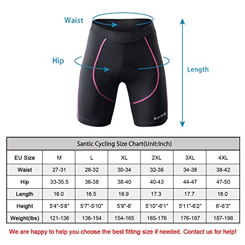 Santic Pantalon Ciclismo Mujer Corto Pantalones Bicicleta Mujer Montaña/MTB para Verano con la Badana/Almohadilla Rosa EU M