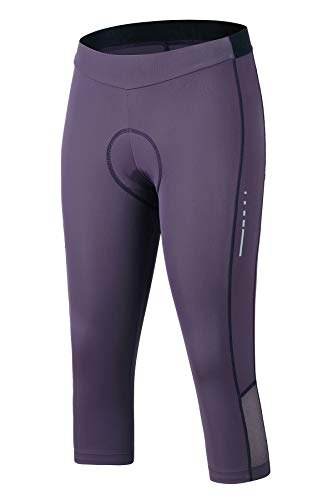 Santic Pantalon Ciclismo Mujer Culotte 3/4 Bicicleta Largo Badana Acolchado Las Medias Transpirables Antideslizante M